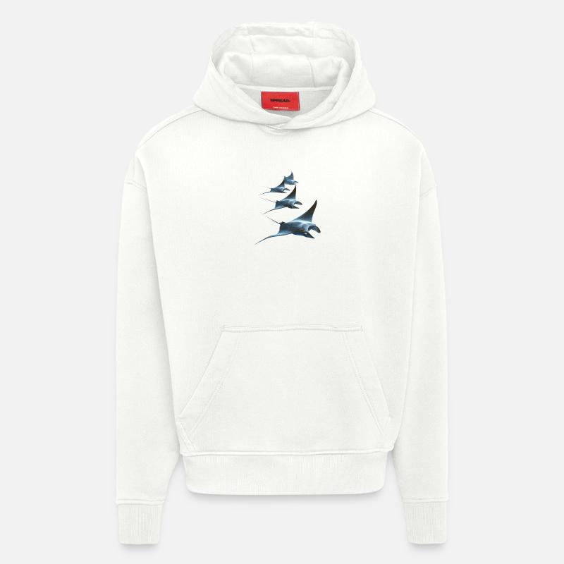 Manta Ray, Devil Ray, Stingray, Diver - Hoodie- made by SPREAD  - OFF WHITE