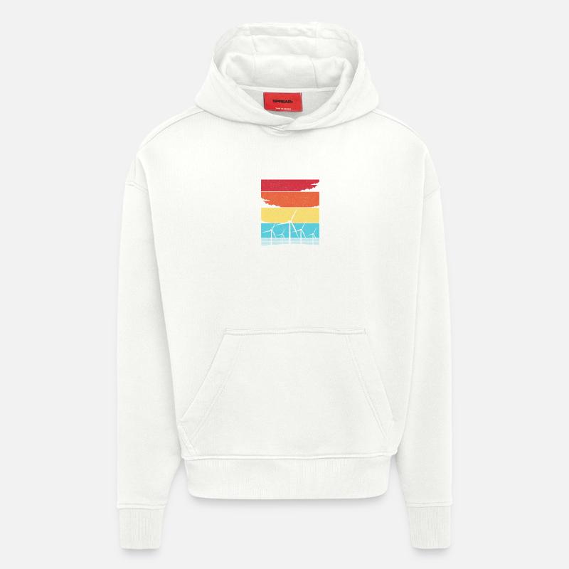Énergie éolienne Éolienne Éolienne - Sweat à capuche bio épais oversize fabriqué en UE - OFF WHITE