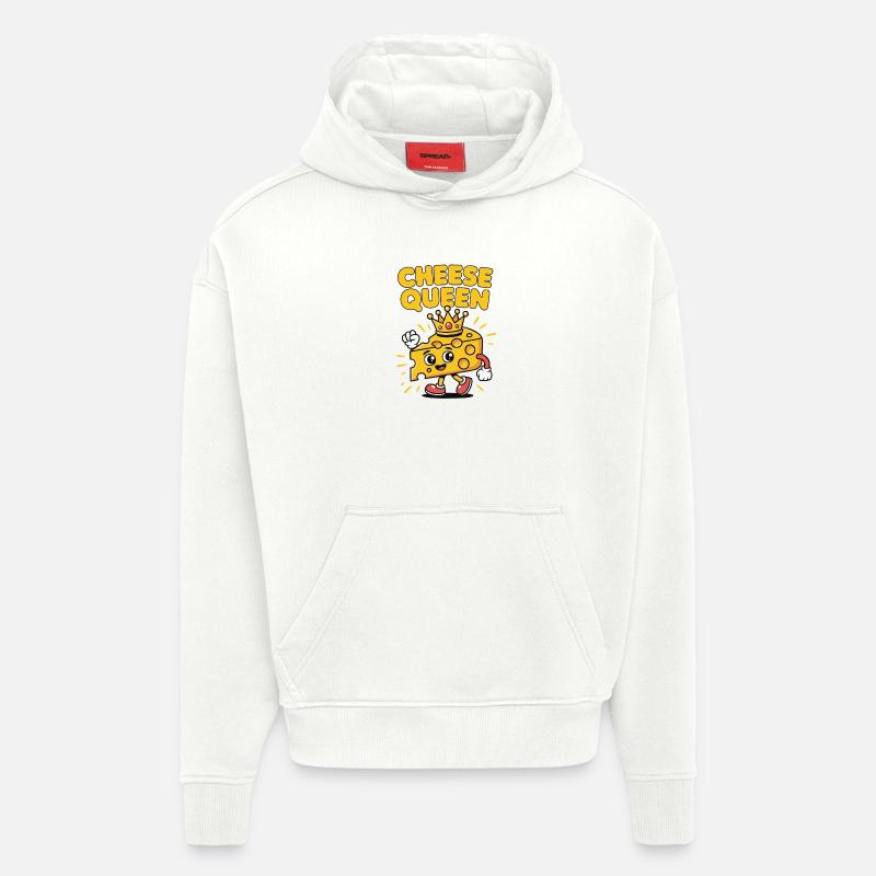 Cheese Queen – Käse mit Krone - Hoodie- made by SPREAD - OFF WHITE