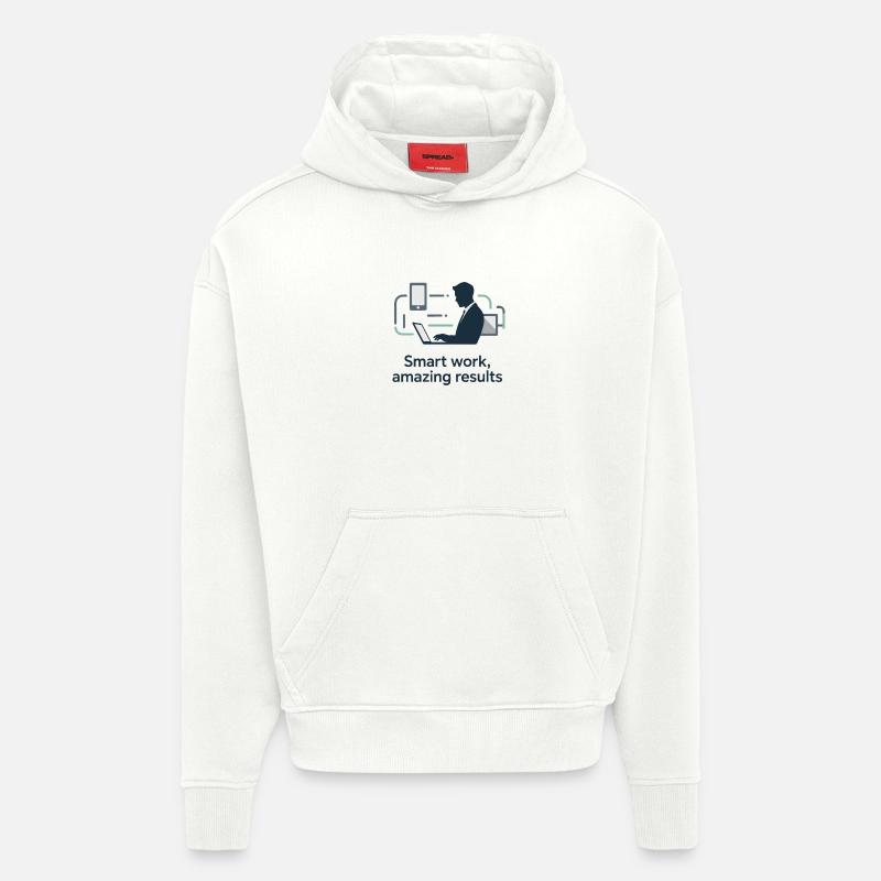 Smart Work Tech Silhouette - Hoodie- made by SPREAD  - OFF WHITE