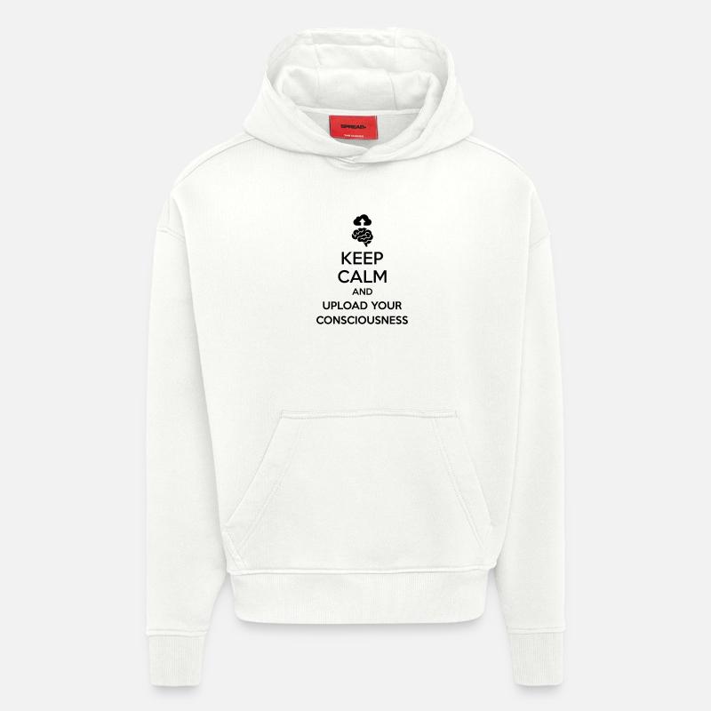 Lade dein Bewusstsein hoch – Sarkastischer Tech-Witz - Hoodie- made by SPREAD  - OFF WHITE