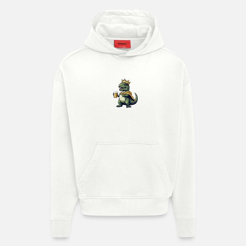 Dinosaurier T-Rex Bier König - Hoodie- made by SPREAD  - OFF WHITE