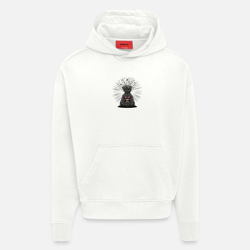 Épidémie de Sac de Rage - Sweat à capuche bio épais oversize fabriqué en UE - OFF WHITE