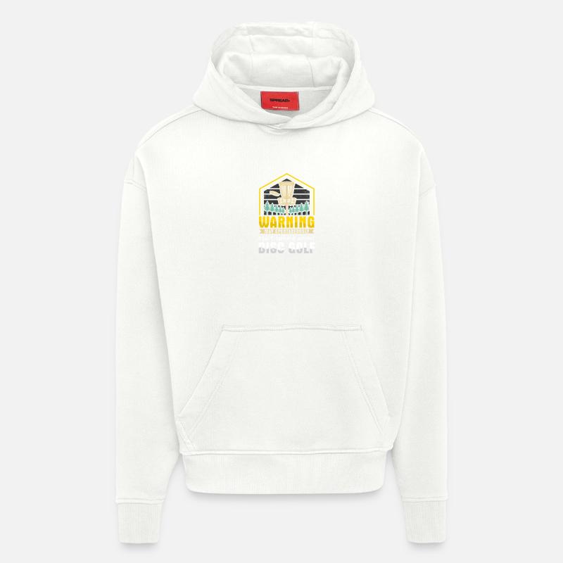 Cadeaux de disc golf Disc Golf - Sweat à capuche bio épais oversize fabriqué en UE - OFF WHITE
