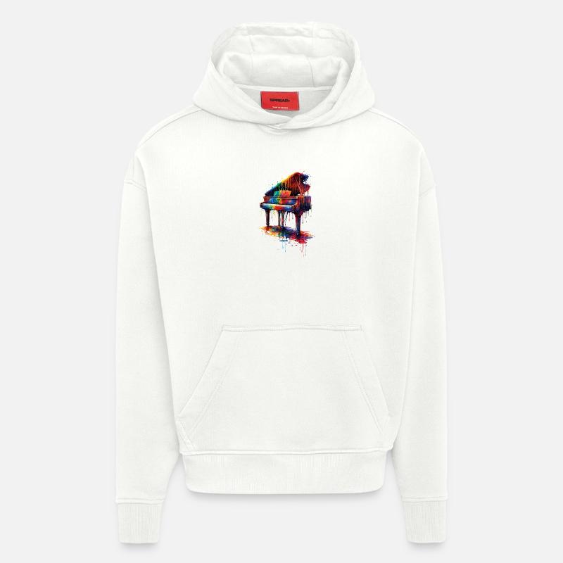 Klavier mit tropfender Farbe - Hoodie- made by SPREAD  - OFF WHITE