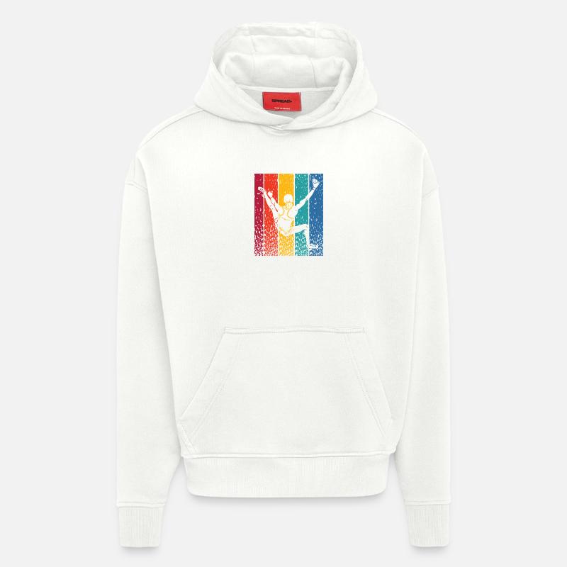 Bloc de bloc de Boulderer - Sweat à capuche bio épais oversize fabriqué en UE - OFF WHITE