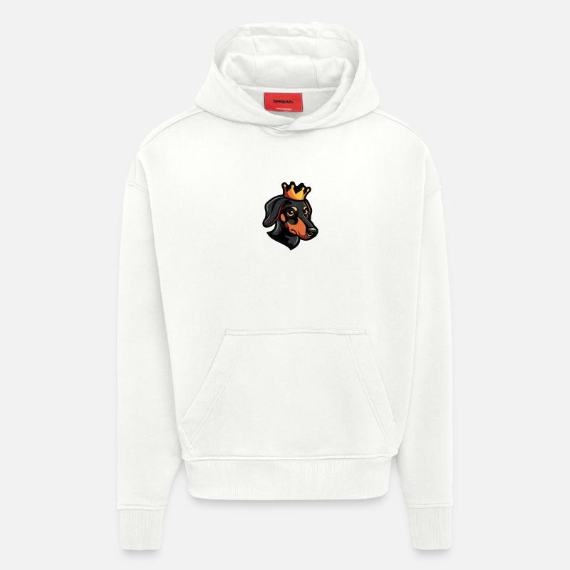 Couronne de teckel Teckel - Sweat à capuche bio épais oversize fabriqué en UE - OFF WHITE