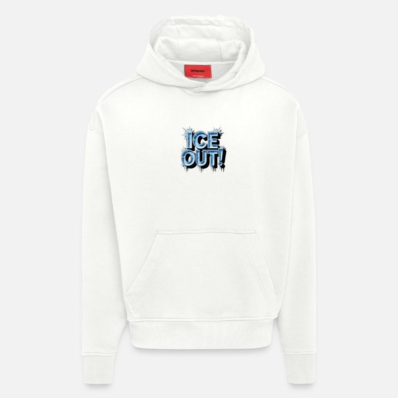 Conception de textures bleu glace - Sweat à capuche bio épais oversize fabriqué en UE - OFF WHITE
