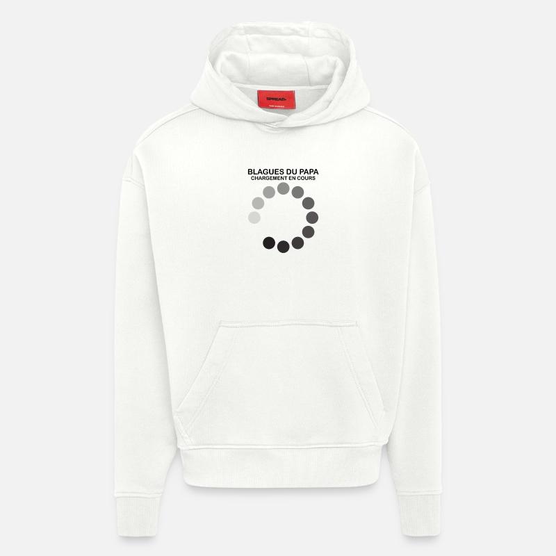 Cercle de Points Noirs Abstraits - Sweat à capuche bio épais oversize fabriqué en UE - OFF WHITE