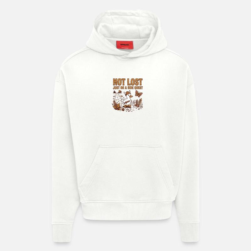 Canard TDAH - Juste en quête secondaire - Sweat à capuche bio épais oversize fabriqué en UE - OFF WHITE