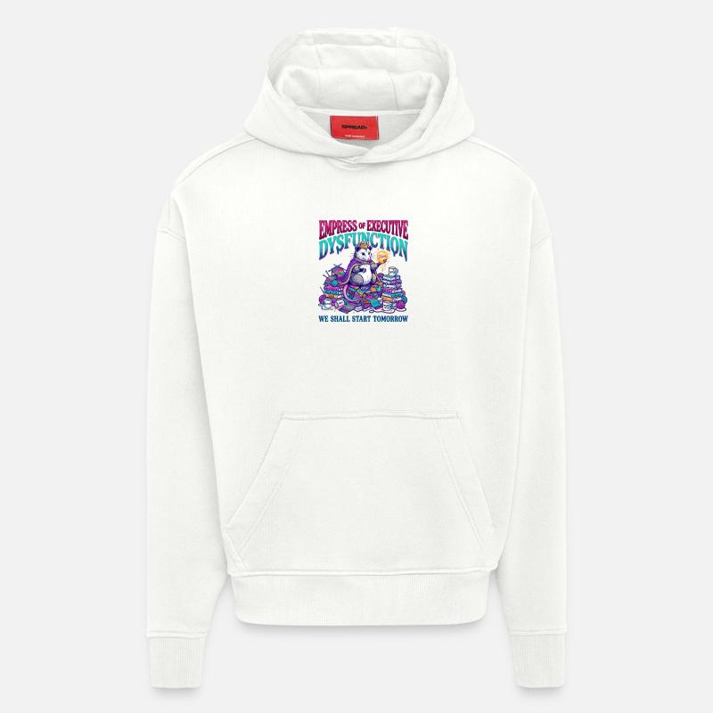Dysfonctionnement exécutif du TDAH Opossum - Sweat à capuche bio épais oversize fabriqué en UE - OFF WHITE