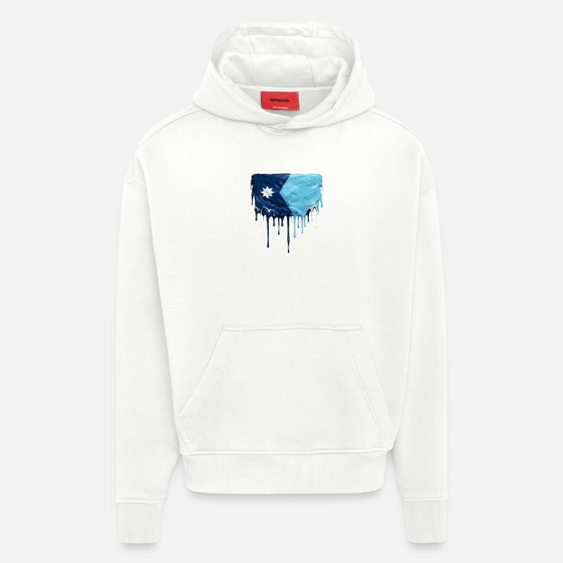 Fuite du drapeau du Minnesota - Sweat à capuche bio épais oversize fabriqué en UE - OFF WHITE