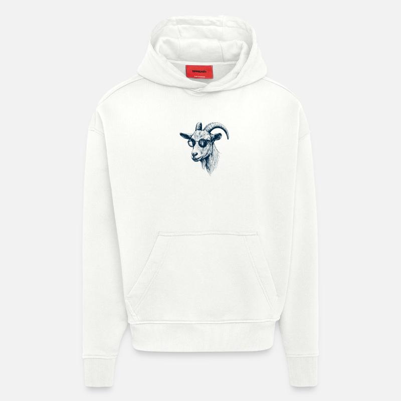 Grande Chèvre - Sweat à capuche bio épais oversize fabriqué en UE - OFF WHITE
