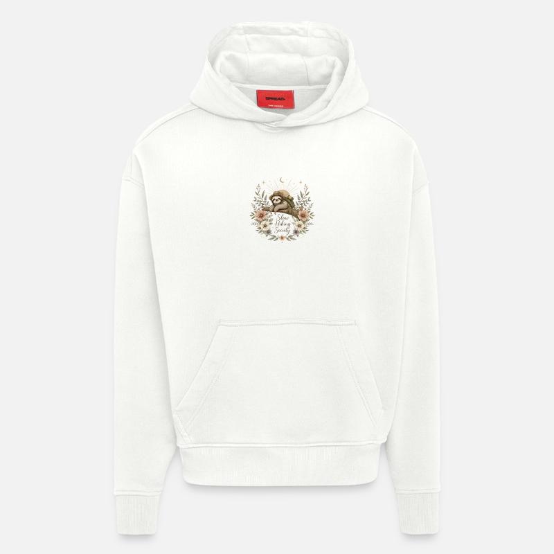 Langsame Wandergesellschaft Faultierkunst - Hoodie- made by SPREAD - OFF WHITE