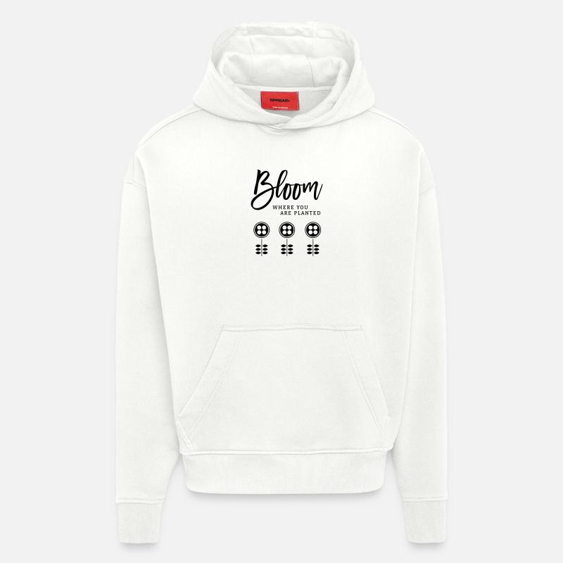 Fleurir - Sweat à capuche bio épais oversize fabriqué en UE - OFF WHITE