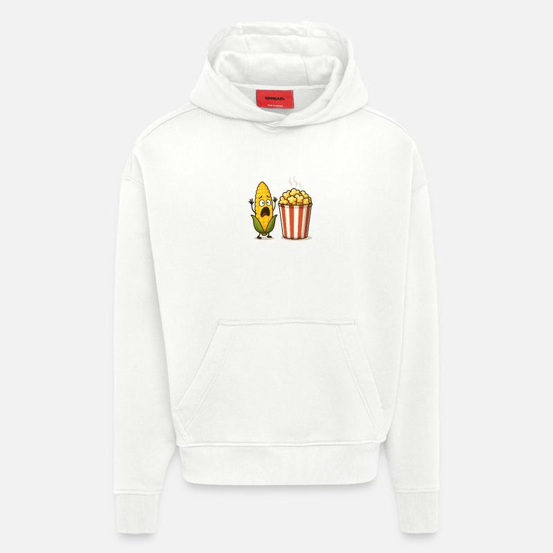 Schockiertes Mais-Popcorn - Hoodie- made by SPREAD  - OFF WHITE