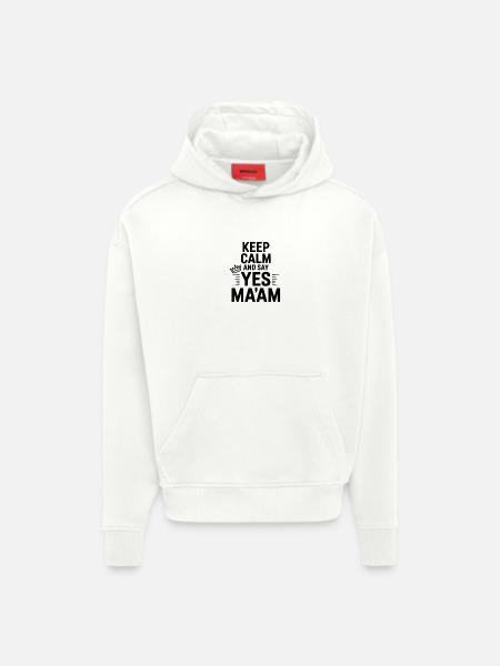 Keep Calm and Say Yes Ma'am - Hoodie- made by SPREAD - OFF WHITE
