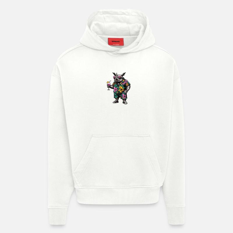 Nashorn Comic Sommer - Hoodie- made by SPREAD - OFF WHITE