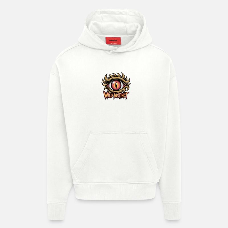 Œil Instinctif Sauvage - Sweat à capuche bio épais oversize fabriqué en UE - OFF WHITE