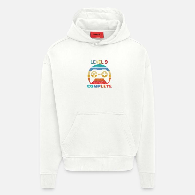 Niveau 9 terminé - Sweat à capuche bio épais oversize fabriqué en UE - OFF WHITE