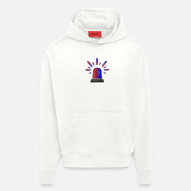 Dégradé Bleu-Rouge Sirène - Sweat à capuche bio épais oversize fabriqué en UE - OFF WHITE
