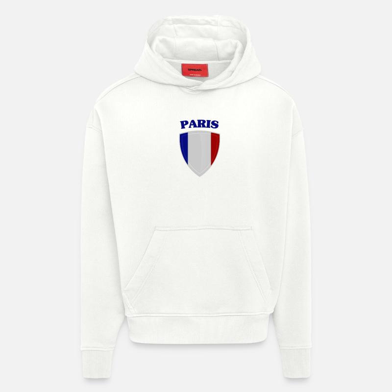 Paris (Paris) - Sweat à capuche bio épais oversize fabriqué en UE - OFF WHITE