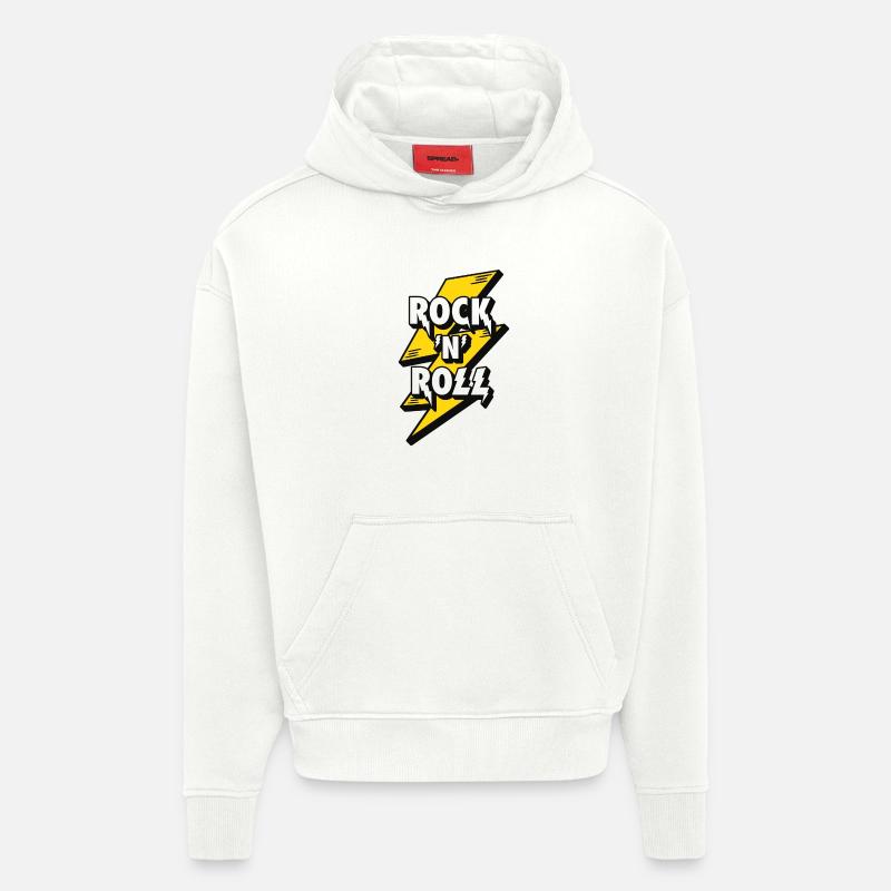 Elektrisierendes Rock'n'Roll-Lightning-Design - Hoodie- made by SPREAD  - OFF WHITE