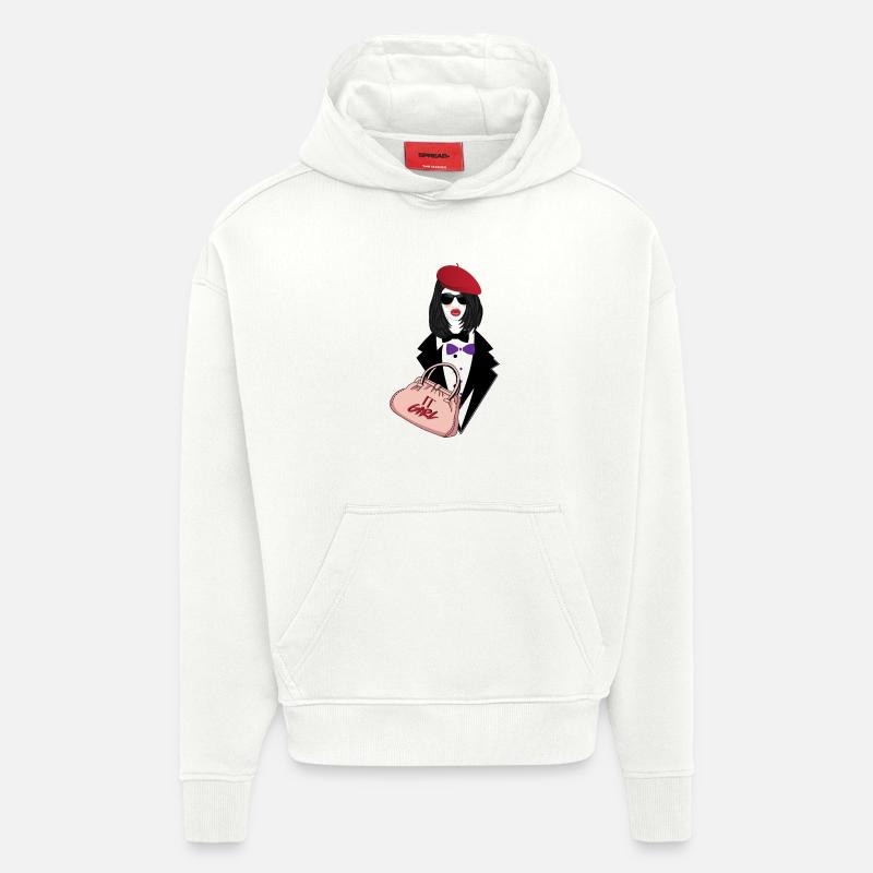Fille IT - Sweat à capuche bio épais oversize fabriqué en UE - OFF WHITE
