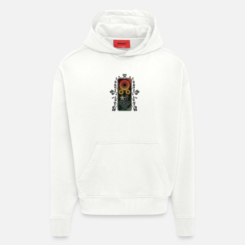 Brillance du système de son reggae - Sweat à capuche bio épais oversize fabriqué en UE - OFF WHITE
