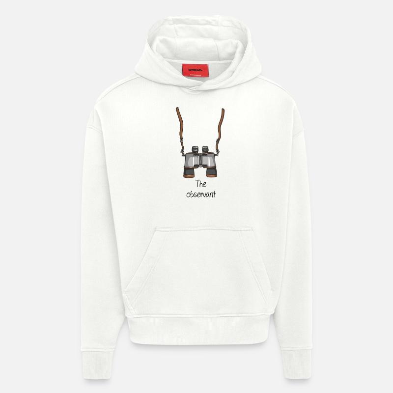 L'Attentif - Guetteur - Sweat à capuche bio épais oversize fabriqué en UE - OFF WHITE
