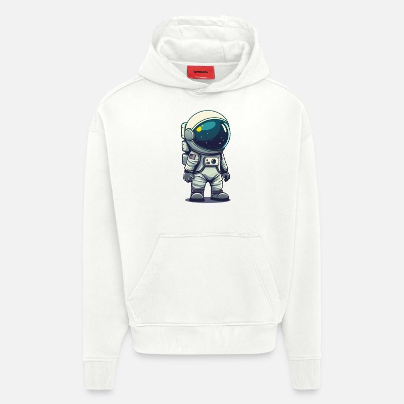 ASTRONAUTE PLANET ETOILE MARS - Sweat à capuche bio épais oversize fabriqué en UE - OFF WHITE