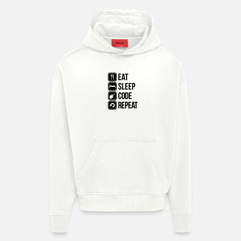 eat sleep code - Hoodie- made by SPREAD  - OFF WHITE