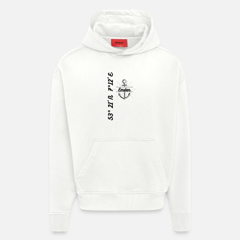 Emden coordonne le mode maritime - Sweat à capuche bio épais oversize fabriqué en UE - OFF WHITE