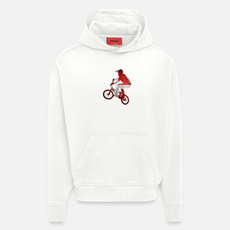 Moto Rider du drapeau danois - Sweat à capuche bio épais oversize fabriqué en UE - OFF WHITE