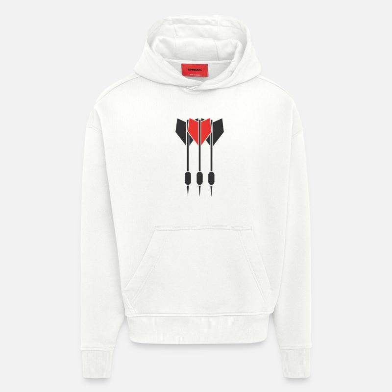 Fléchettes - Sweat à capuche bio épais oversize fabriqué en UE - OFF WHITE