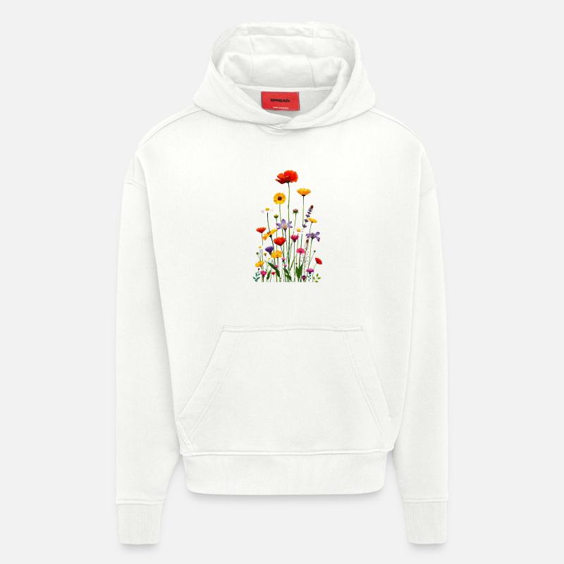 Blumenwiese - Hoodie- made by SPREAD  - OFF WHITE
