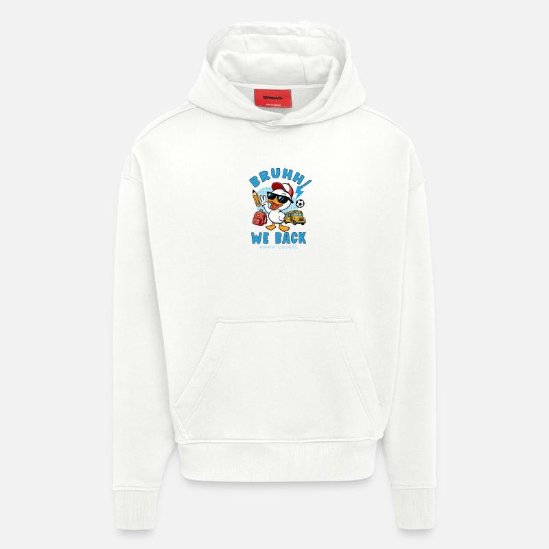Canard Élève Retour à l'École - Sweat à capuche bio épais oversize fabriqué en UE - OFF WHITE