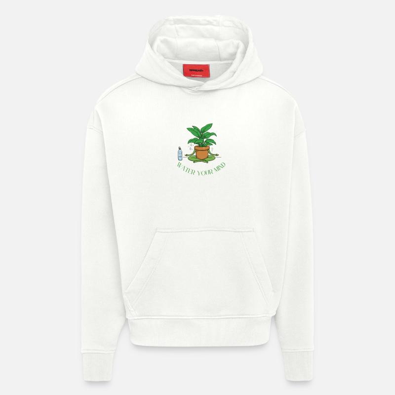 Water your mind - Meditation & innerer Frieden - Sweat à capuche bio épais oversize fabriqué en UE - OFF WHITE