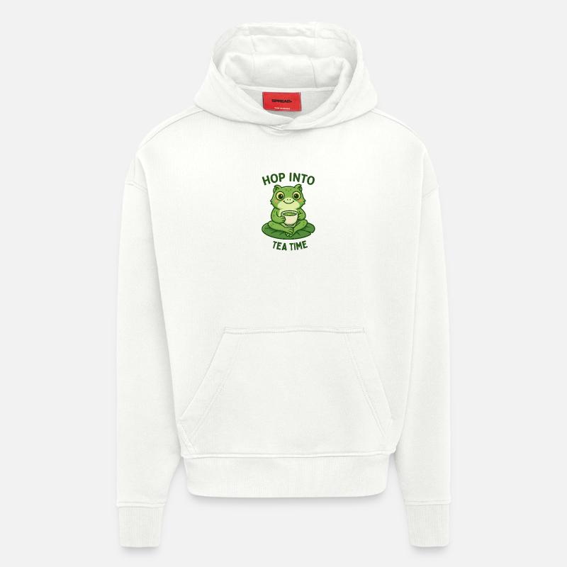 Frosch Teezeit Matcha Illustration Design  - Hoodie- made by SPREAD  - OFF WHITE