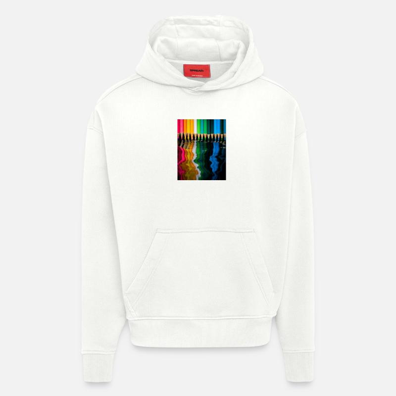 Lignes directrices, esprits réfléchis - Sweat à capuche bio épais oversize fabriqué en UE - OFF WHITE