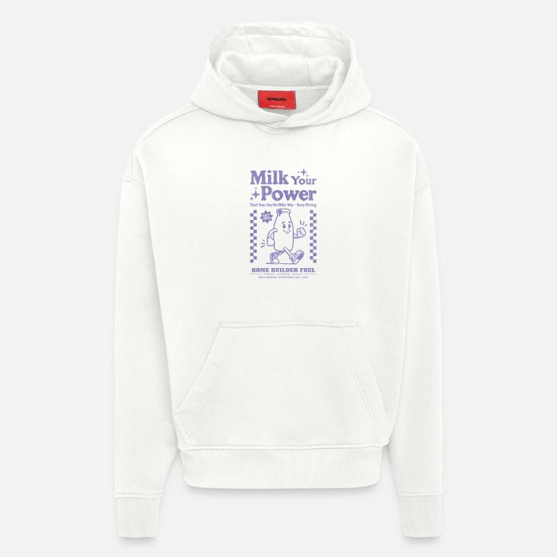 MilchPower Flasche - Hoodie- made by SPREAD  - OFF WHITE