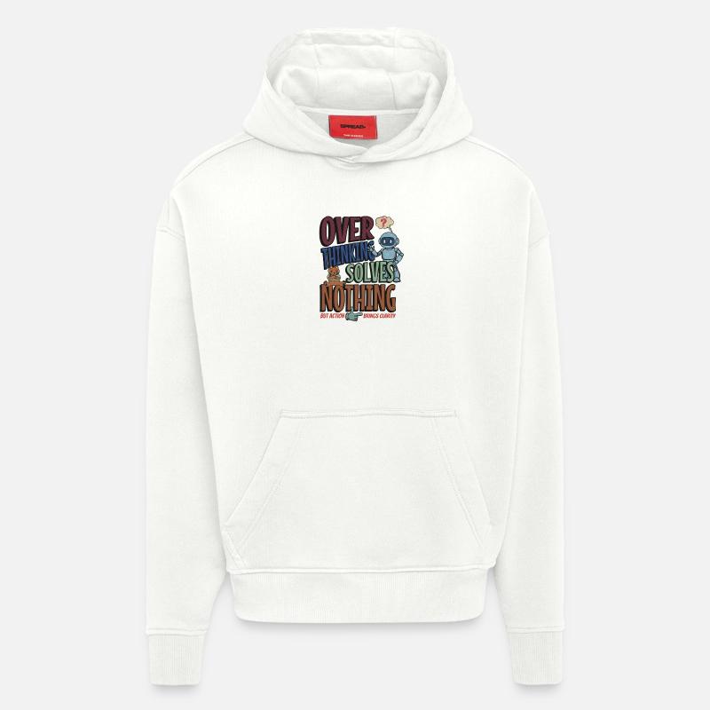Over Thinking Solves Nothing - Hoodie- made by SPREAD  - OFF WHITE