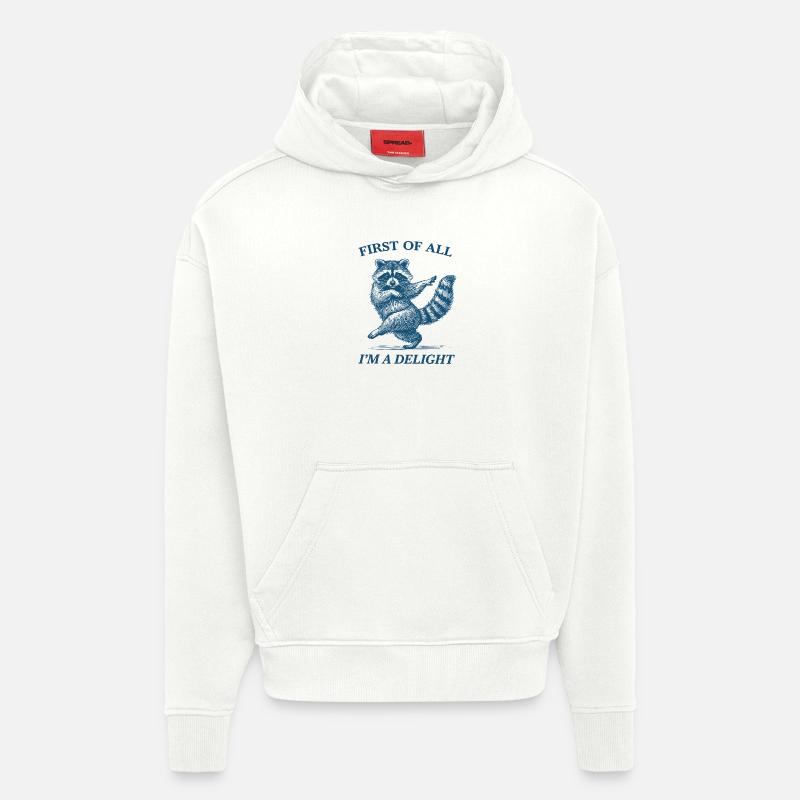 Zunächst einmal bin ich ein Delight-Waschbär - Hoodie- made by SPREAD  - OFF WHITE