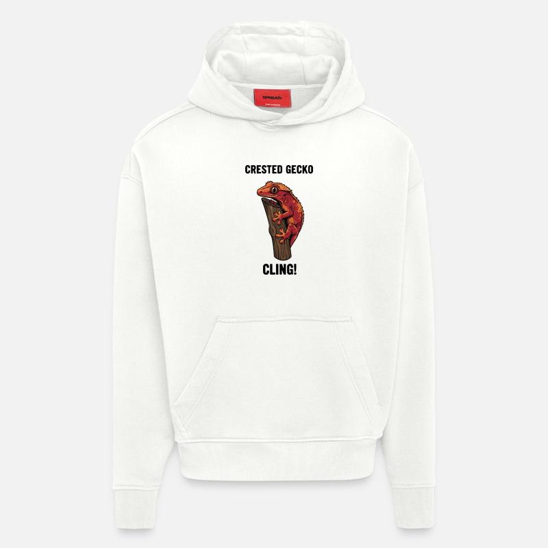 Gecko Crete Crested Cling Lizard Branch - Hoodie- made by SPREAD - OFF WHITE