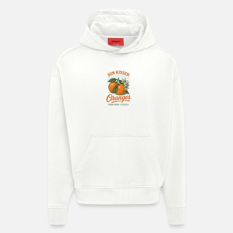 Orange Bronzées Été - Sweat à capuche bio épais oversize fabriqué en UE - OFF WHITE