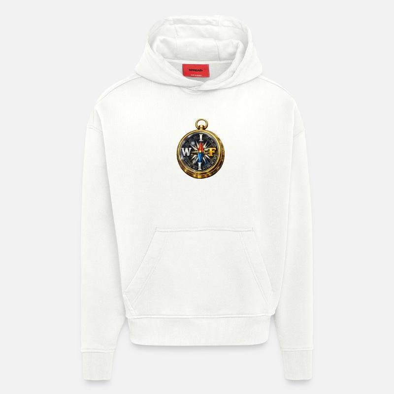 Compass mit WLAN - Hoodie- made by SPREAD  - OFF WHITE