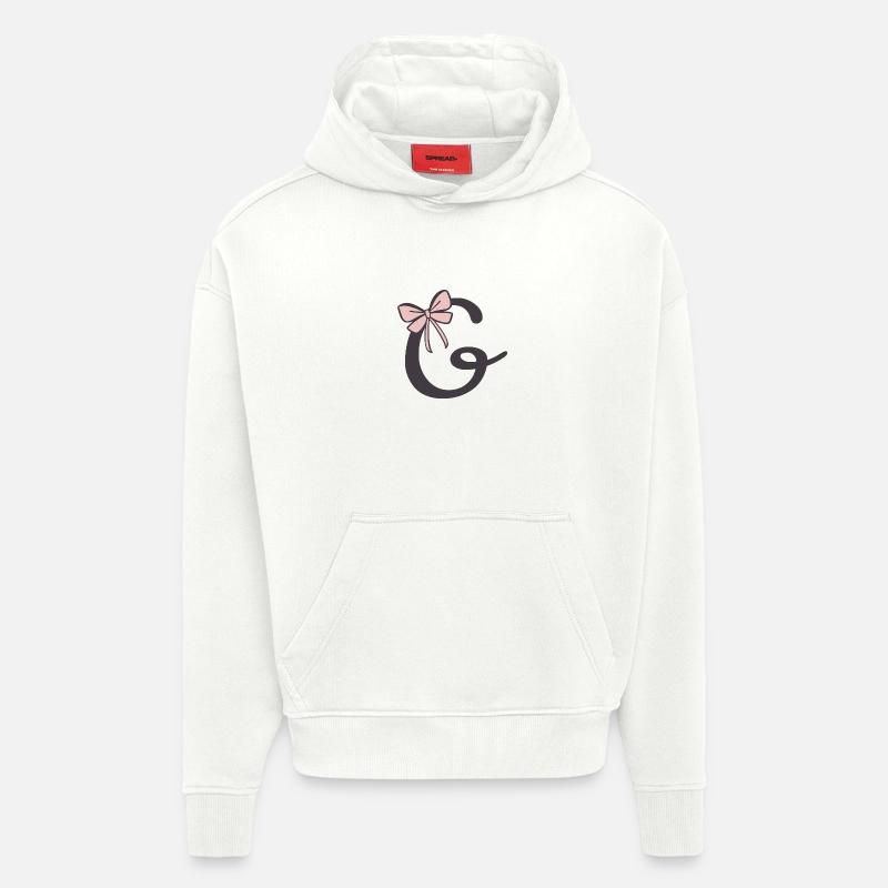 Anfangsbuchstabe G Schleifchen - Hoodie- made by SPREAD  - OFF WHITE