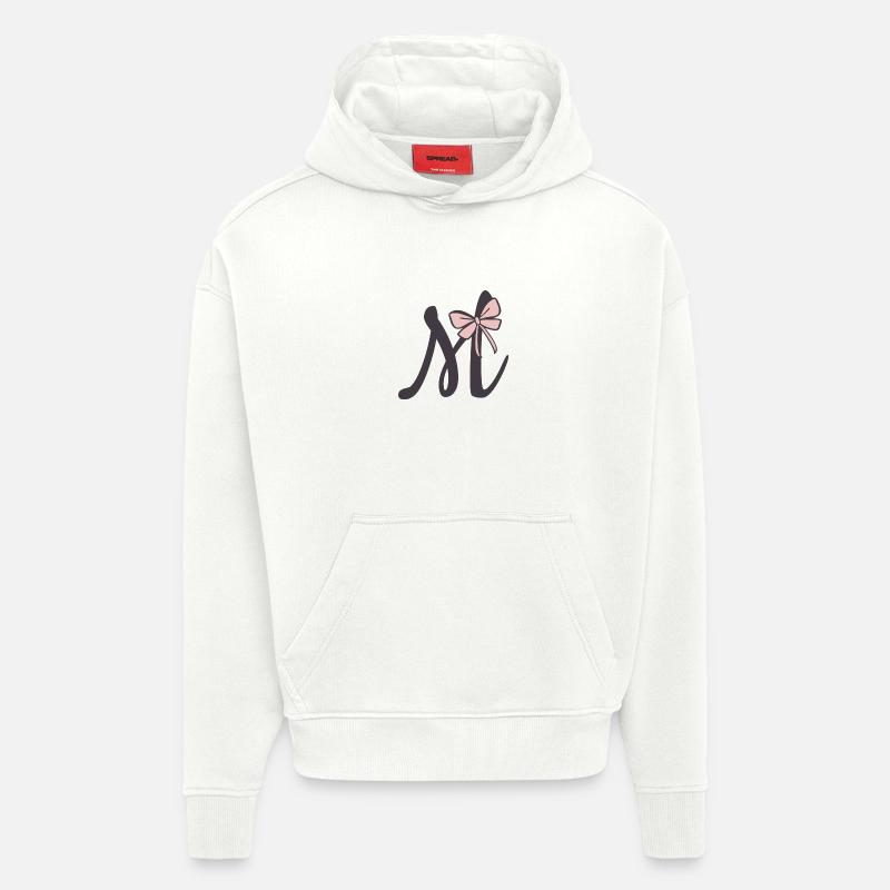 Anfangsbuchstabe M Schleifchen - Hoodie- made by SPREAD  - OFF WHITE