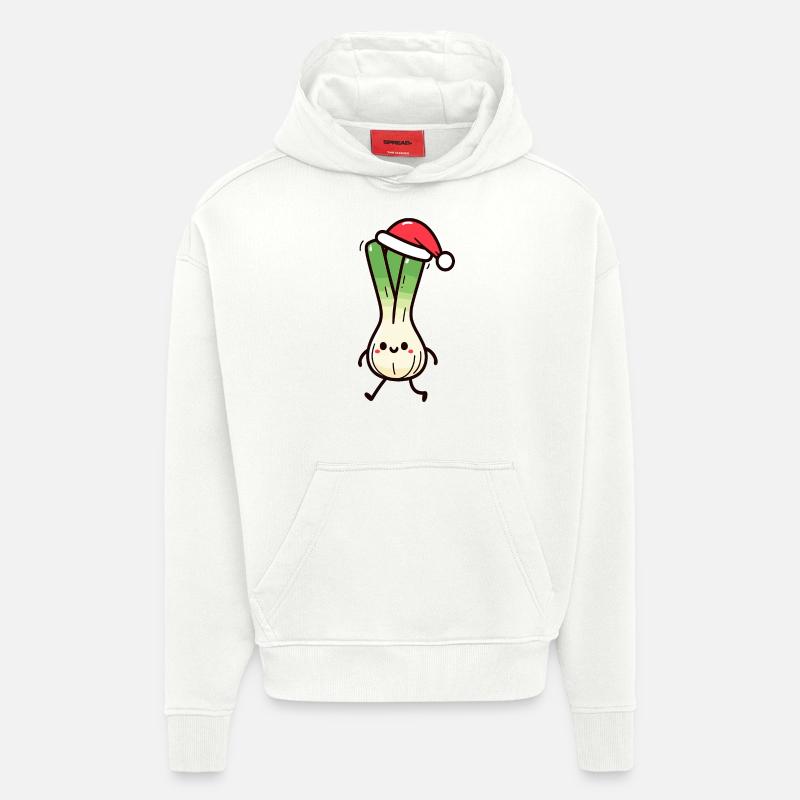 Linge de Noël de Saint-Nicolas - Sweat à capuche bio épais oversize fabriqué en UE - OFF WHITE