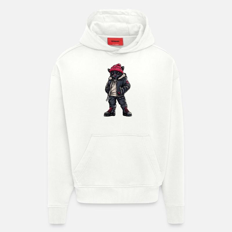 Panther Mode Hiver - Sweat à capuche bio épais oversize fabriqué en UE - OFF WHITE